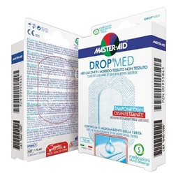 Medicazione compressa autoadesiva dermoattiva ipoallergenica aerata master-aid drop med 10,5x25 3 pezzi