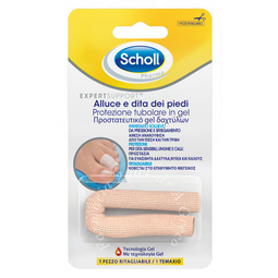 Protezione tubolare in gel scholl expert support per alluce e dita dei piedi 1 pezzo ritagliabile