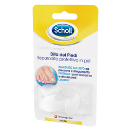 Separadita protettivo in gel scholl expert support per dita dei piedi 3 pezzi