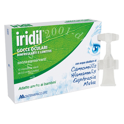 Gocce oculari iridil 10 ampolle monodose richiudibili 0,5 ml