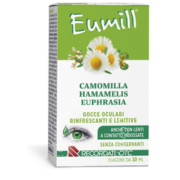 Eumill camomilla hamamelis euphrasia gocce oculari rinfrescanti e lenitive anche con lenti a contatto indossate senza conservanti 10 ml