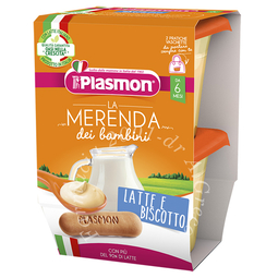 Plasmon la merenda dei bambini merende latte biscotto asettico 2 x 120 g