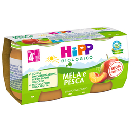 Hipp bio omogeneizzato mela/pesca 2 x 80 g