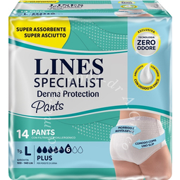 Pannolone per incontinenza lines specialist derma pants plus l 14 pezzi