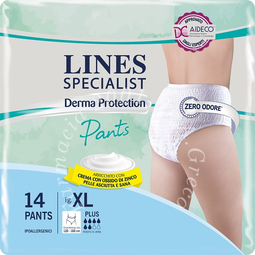 Pannolone per incontinenza lines specialist derma pants plus xl 14 pezzi