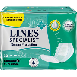 Pannolone per incontinenza lines specialist derma sagomato super+ 30 pezzi