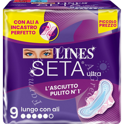 Lines seta ultra assorbenti lungo ali dwct 9 pezzi