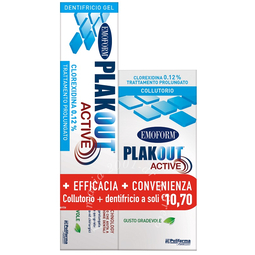Emoform plak out active clorexidina 0,12% collutorio 200 ml + dentifricio 75 ml