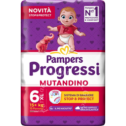 Pampers progressi mutandina xl cp 15 pezzi