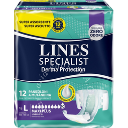Pannolone mutandina lines specialist derm ap l 12 pezzi