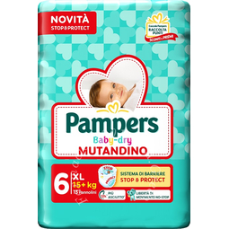 Pampers baby dry pannolino mutandina extra large small pack 13 pezzi