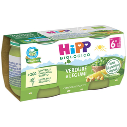 Hipp bio omogeneizzato verdure/legumi 2x80 g