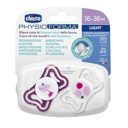 Chicco succhietto light rosa silicone 16-36m 2 pezzi
