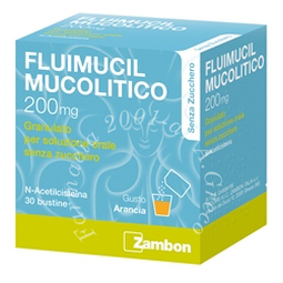 Fluimucil mucol 200 mg granulato per soluzione orale senza zucchero 30 bustine