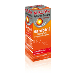 Nurofen febbre d 200 mg/5 ml sospensione orale gusto fragola senza zucchero flacone da 100 ml con siringa dosatrice
