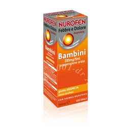 Nurofen febbre d 200 mg/5 ml sospensione orale gusto arancia senza zucchero flacone da 100 ml con siringa dosatrice