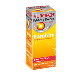 Nurofen febbre d bambini 100 mg/5 ml sospensione orale gusto fragola senza zucchero flacone da 150 ml con siringa dosatrice