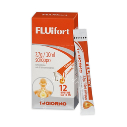 Fluifort 2,7 g/10 ml sciroppo 12 bustine in pet/pe/al/pe