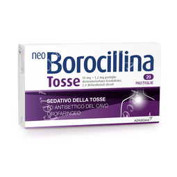 Neoborocillina tosse 10 mg + 1,2 mg pastiglie 20 pastiglie in blister pvc-pe-pvdc/al