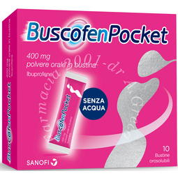 Buscofenpocket 400 mg polvere orale in bustina 10 bustine monodose in pap/al/meea