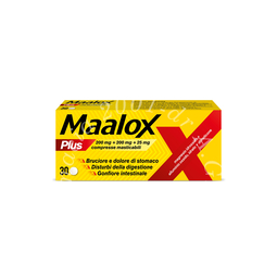 Maalox plus plus 200 mg + 200 mg + 25 mg compresse masticabili 30 compresse