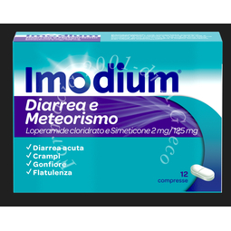 Imodium diarrea e meteor 2 mg/125 mg compresse 12 compresse in blister pctfe/pvc/al/pet/carta