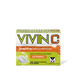 Vivin c 330 mg/200 mg compresse effervescenti  acido acetilsalicilico/acido ascorbico 330 mg +  20 compresse