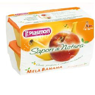 Plasmon sapori di natura omogeneizzato mela e banana 100 g x 4 pezzi