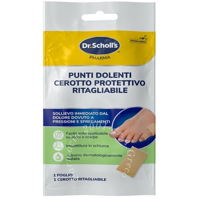 Scholl punti dolenti cerotto protettivo ritagliabile doppio spessore per calli e duroni 1 pezzo