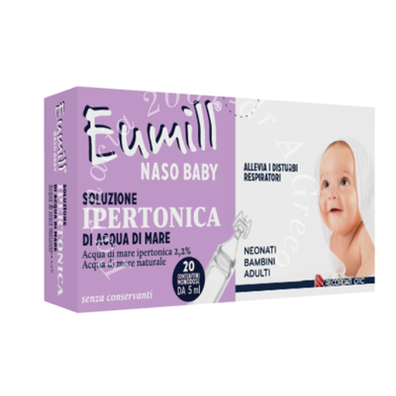 Eumill naso baby soluzione ipertonica 20 contenitori monodose 5 ml