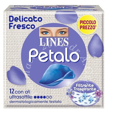Lines petalo blu assorbente con ali 12 pezzi