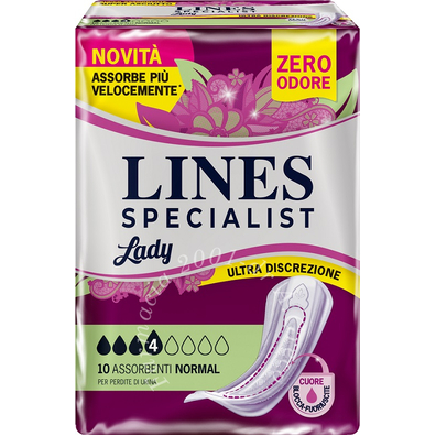 Assorbenti per incontinenza lines specialist lady 4 normal 10 pezzi