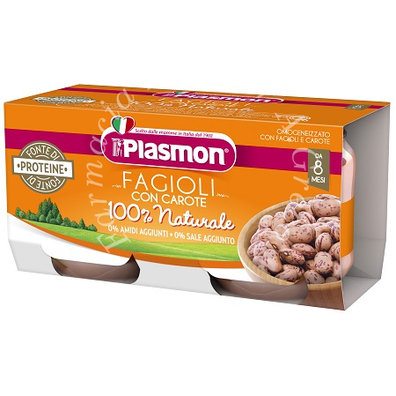 Plasmon omogeneizzato fagioli borlotti e carote 2x80 g