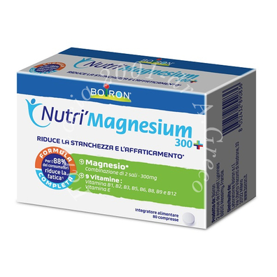 Nutri'magnesium 300+ 80 compresse da 500 mg senza glutine naturalmente privo di lattosio