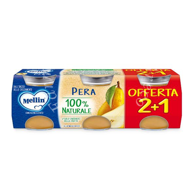 Mellin omogeneizzato pera 3 pezzi da 100 g