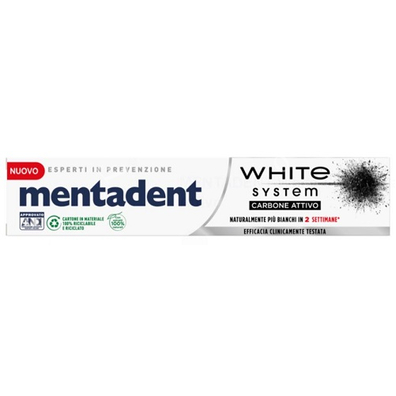 Mentadent white system charcoal 75 ml