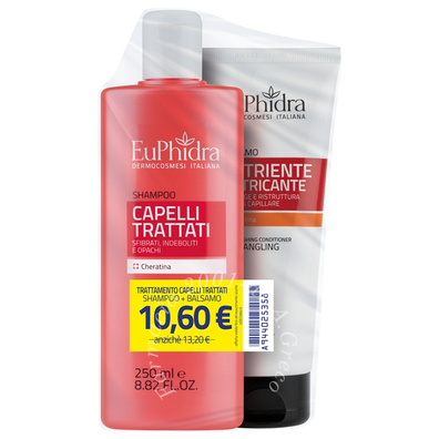 Euphidra shampoo capelli trattati 250 ml + balsamo nutriente 200 ml