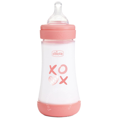Chicco biberon p5 240ml med silicone girl