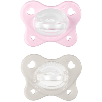 Chicco dual soft succhietto rosa 2-6 mesi 2 pezzi