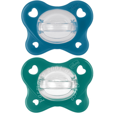 Chicco dual soft succhietto azzurro 16-36 mesi 2 pezzi
