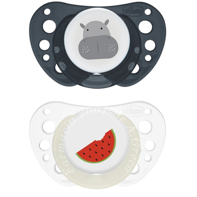 Chicco succhietti air blu lumi silicone 16-36 mesi 2 pezzi