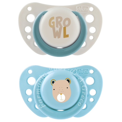 Chicco succhietti air azzurro silicone 2-6 mesi 2 pezzi