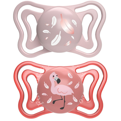 Chicco succhietto light rosa silicone 6-16m 2 pezzi