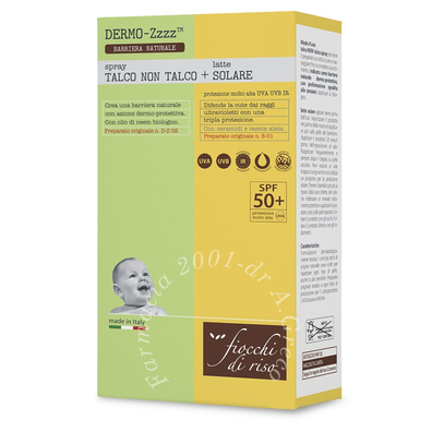 Fiocchi di riso bipacco talco non talco spray 100 ml + latte solare 50+ 140 ml