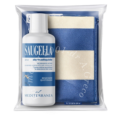 Saugella mediterranea bundle dermoliquido 500 ml + gadget pochette
