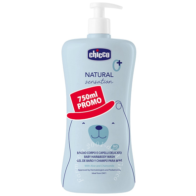 Chicco natural sensation detergente corpo capelli 200 ml 750 ml promo