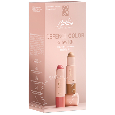 Defence color glow kit illuminante 7 ml + lip&cheek blush 5 ml