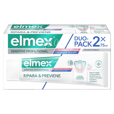 Elmex sensitive professional ripara & previene whitening 2 pezzi da 75 ml