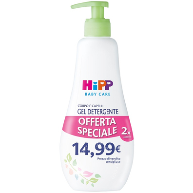 Hipp baby care gel detergente corpo capelli 400 ml