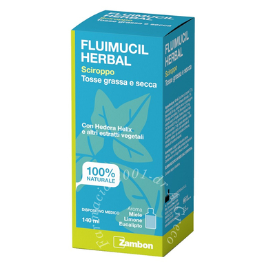 Fluimucil herbal sciroppo tosse grassa e secca 140 ml aroma miele limone eucalipto senza glutine senza lattosio